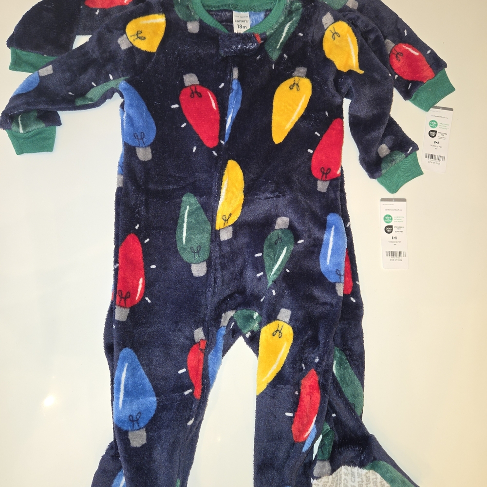 Both For $25 Carter's Navy Light Bulb Print Kids Onesie